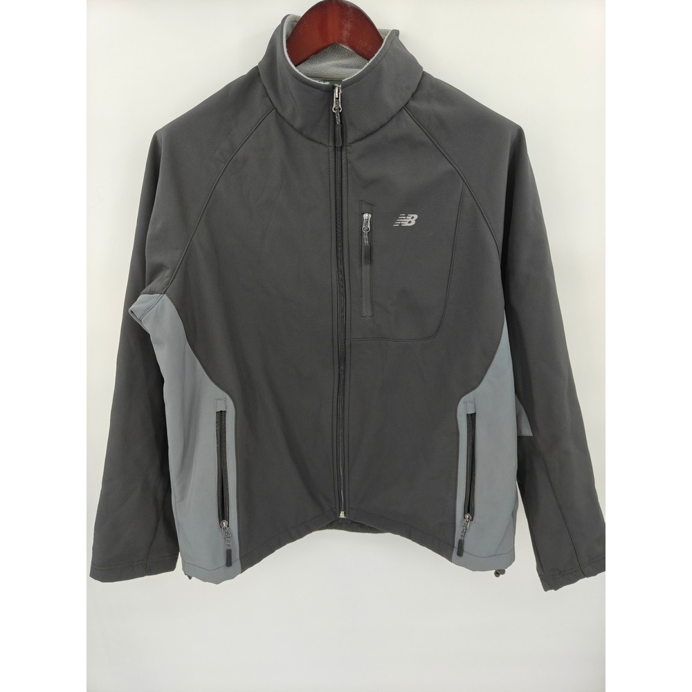 New Balance Mens Softshell Fleece Lined Full Zip Jacket Charcoal Grey Large